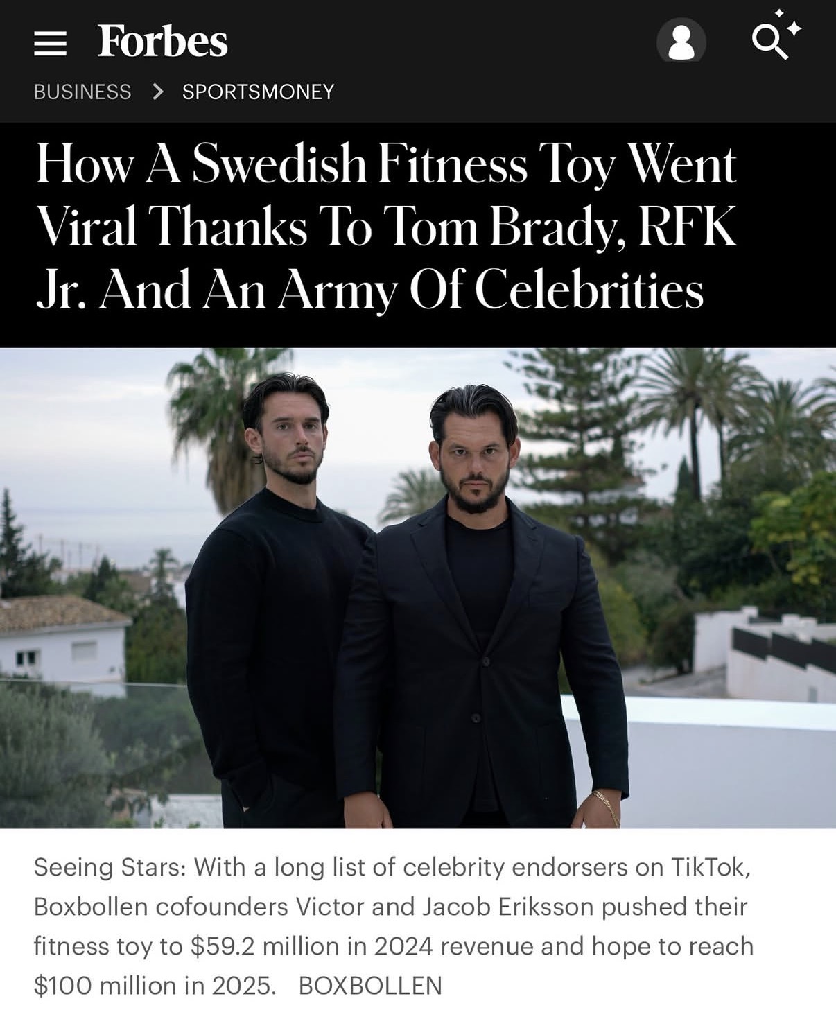Forbes article about Jacob and Victor Eriksson